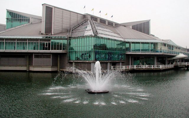 Water, Fountain, Office Building