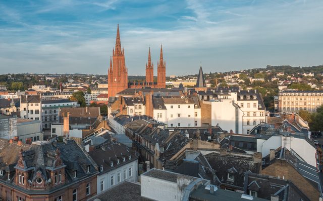 Aerial view of Wiesbaden city centre